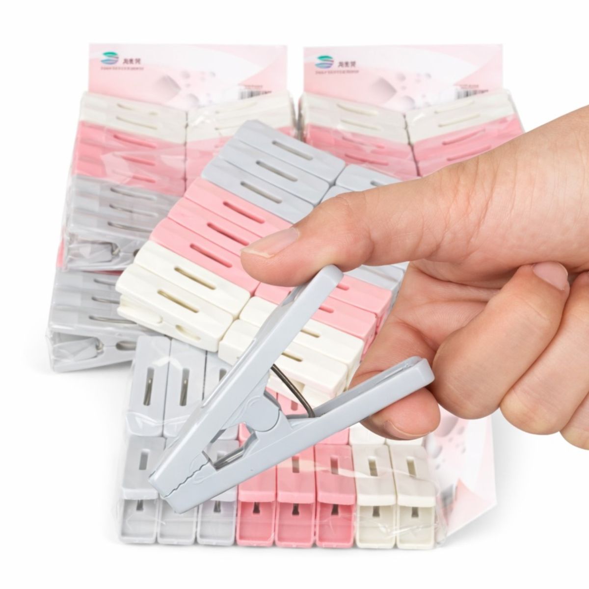 Cârlige de Rufe 16/Set, din Plastic 6cm, Diferite Culori
