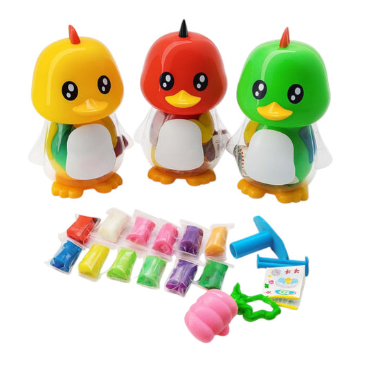 Plastilina Colorata pentru Copii 12 Culori/set cu Accesorii de Modelat 6/set Figurina Rata