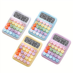 Calculator Electronic 15x11cm Colorat, cu Tastatură Mecanică Rotundă Multifuncțional Engros