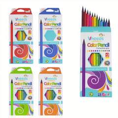Creioane Colorate 17cm Clasice 12 Culori, din Lemn 12/set Diferite Culori Engros