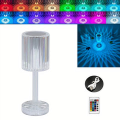 Lampa Transparenta 24cm cu LED, Model Cristal cu Acumulator, Incarcare USB si Telecomanda Engros
