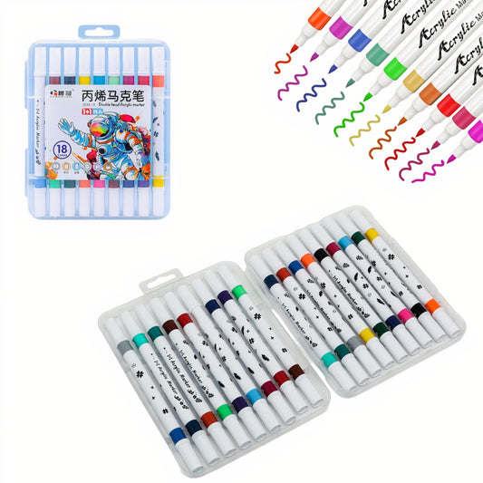 Markere Acrilice 18/set in Gentuta Transparenta 14cm din Plastic, Multicolore Engros