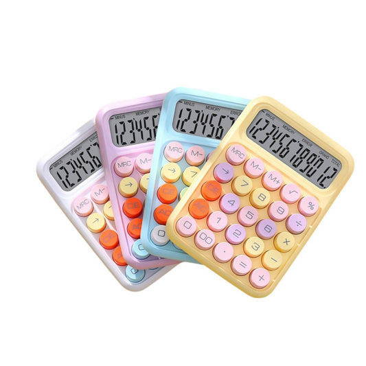 Calculator Electronic 15x11cm Colorat, cu Tastatură Mecanică Rotundă Multifuncțional Engros