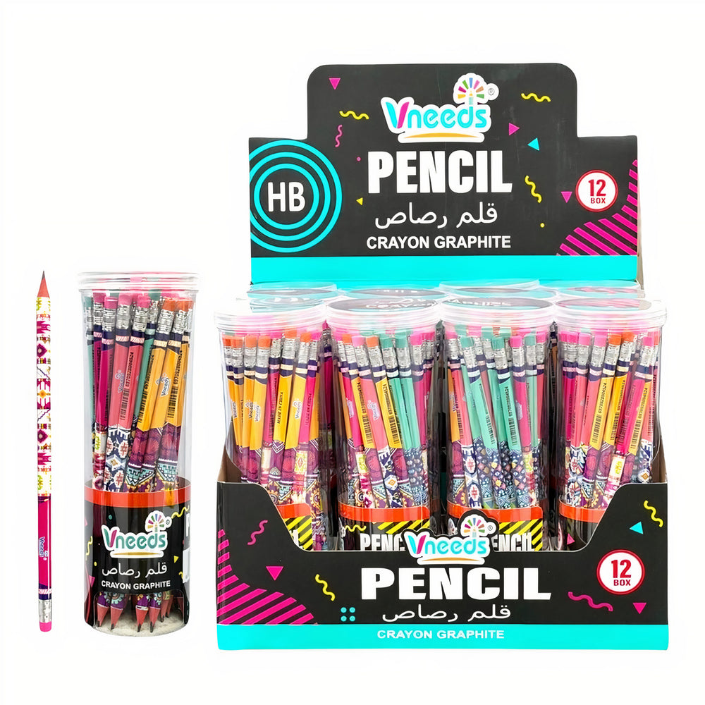 Creioane Grafit 36/set cu Radieră, 12/Cutie Diferite Modele Engros