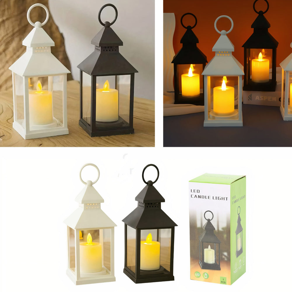 Lampă LED 22x9cm Model Felinar de Craciun, cu Lumânare Imitată, Lumină Caldă, din Plastic, Diferite Culori Engros