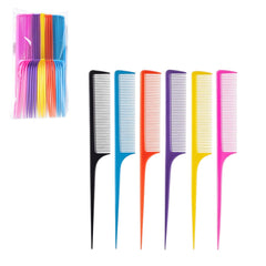 Pieptene cu Coada Ascutita 21cm, din Plastic 12/set Diferite Culori
